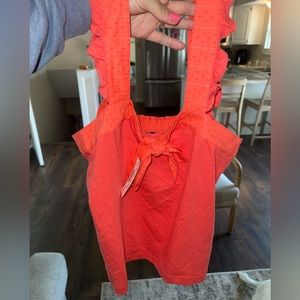 J Crew top with ruffle sleeves and front bow